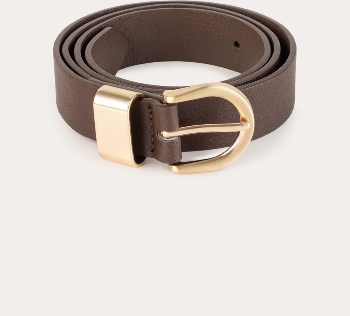 Cinto Feminino Pu Com Fivela Dourada