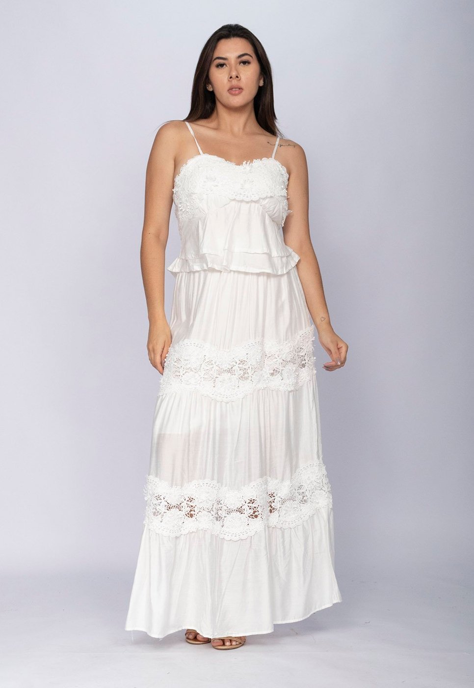 Conjunto Amazonia Vital de Saia e Croped Flora Amazônica Renda