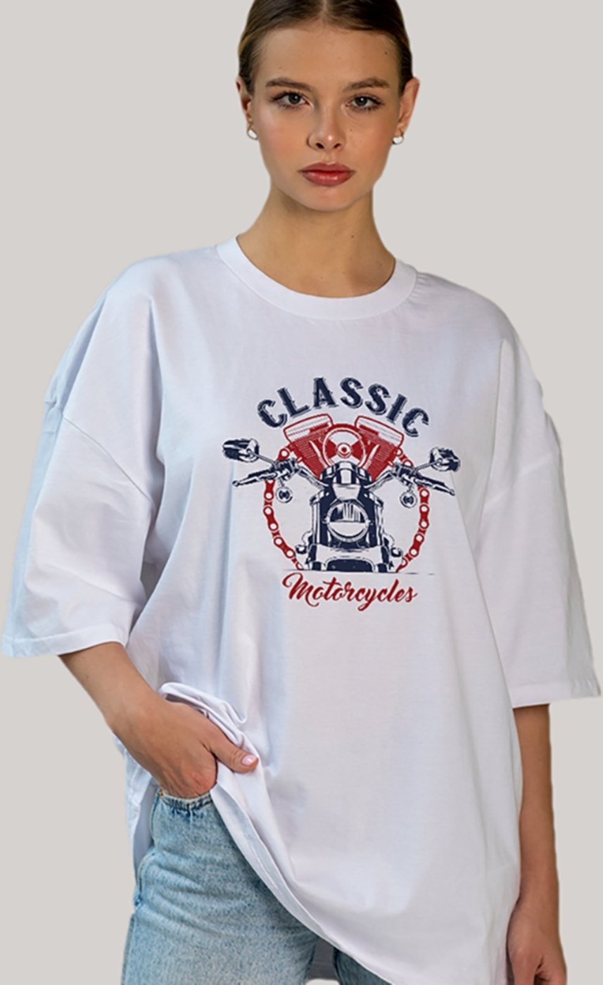 Imagem principal Camiseta Ousy Unissex Streetwear Classic Motorcycles Visual Impactante Oversized preto ousy preto