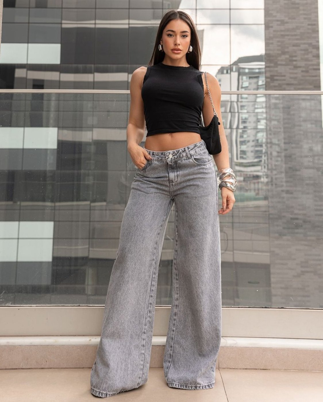 Calça Jeans Wide Leg Feminina Relaxed Cintura Baixa 29909