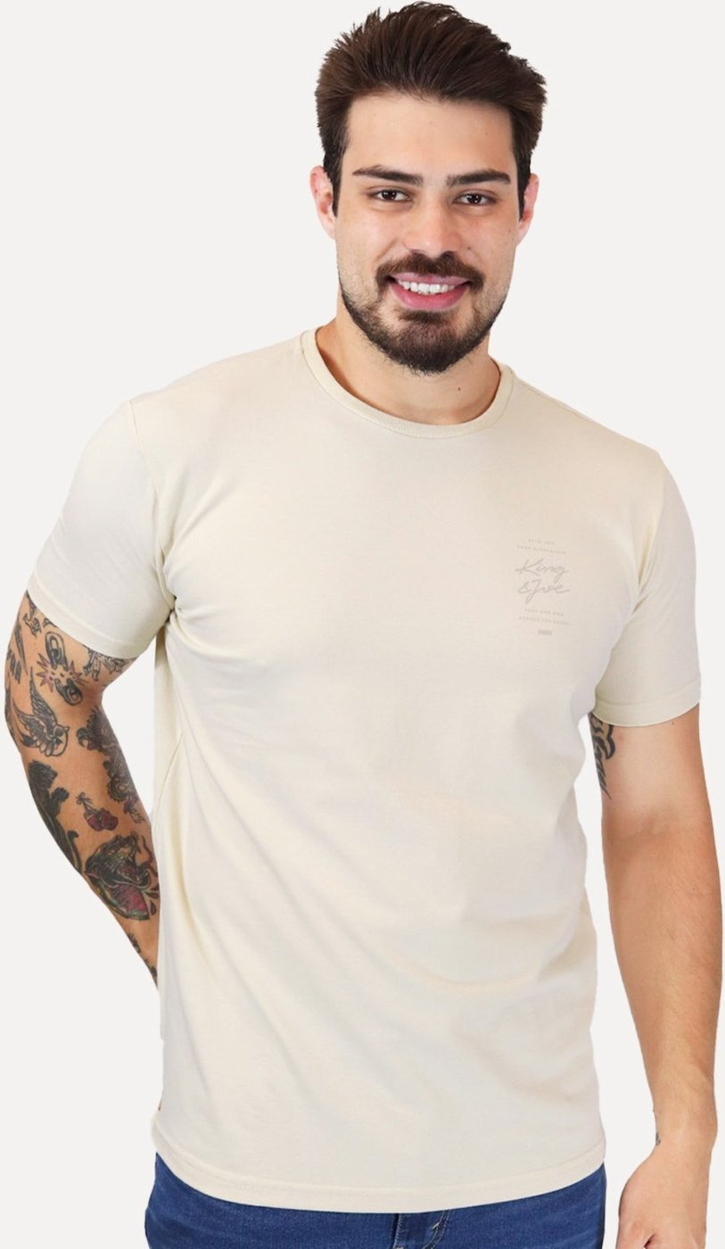 Camiseta King & Joe Masculina Flex Across The Road Areia