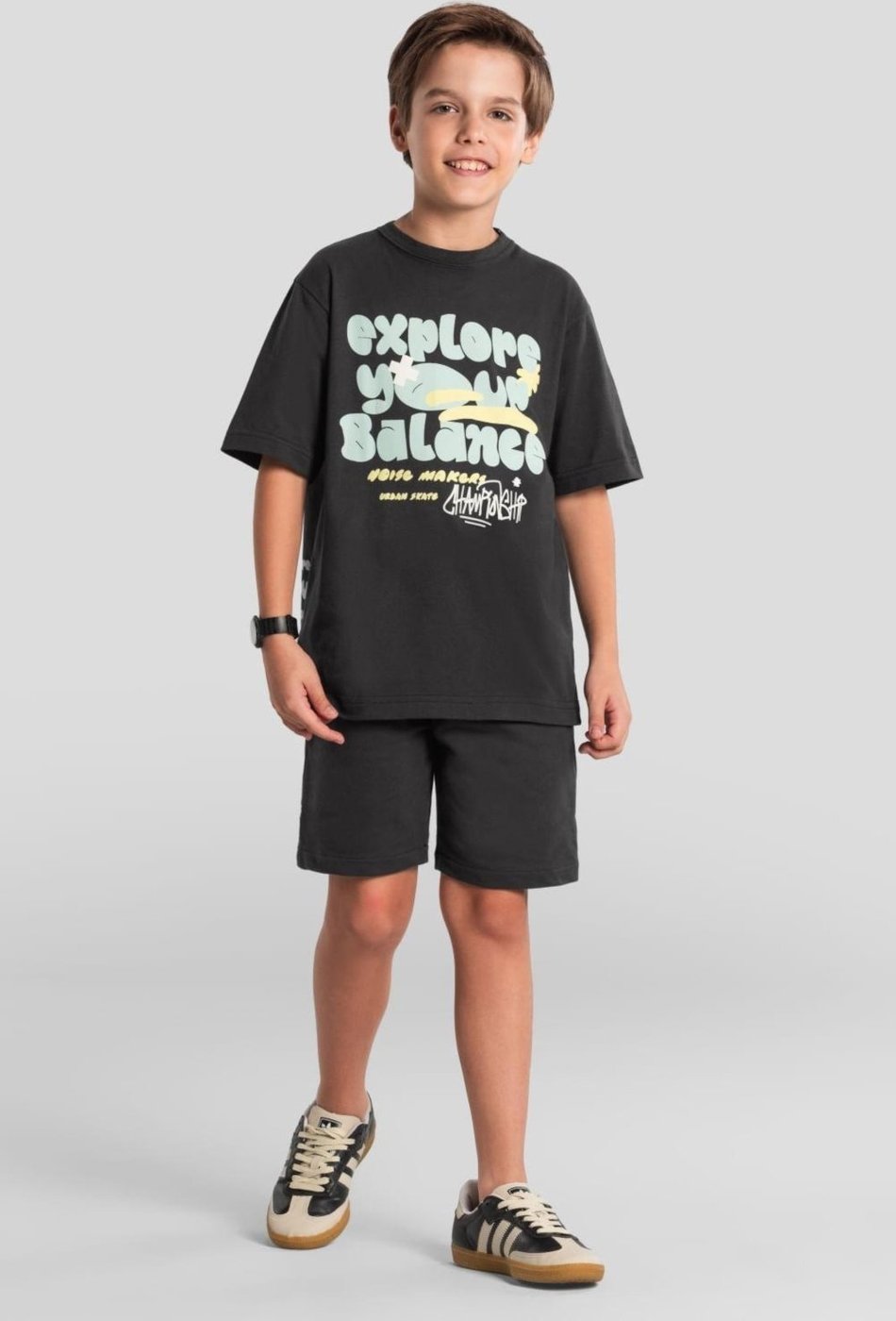 Infantil - Camiseta menino de skate em malha