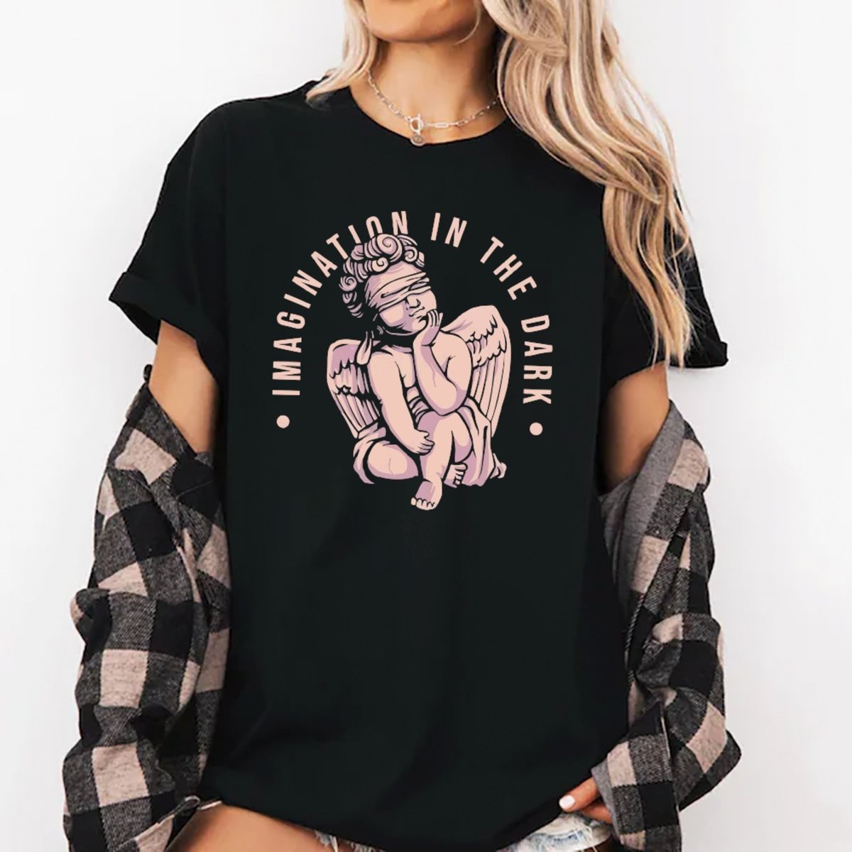 Imagem principal Camiseta Ousy Unissex Imagination in The Dark Visual Impactante Streetwear Oversized marrom ousy marrom