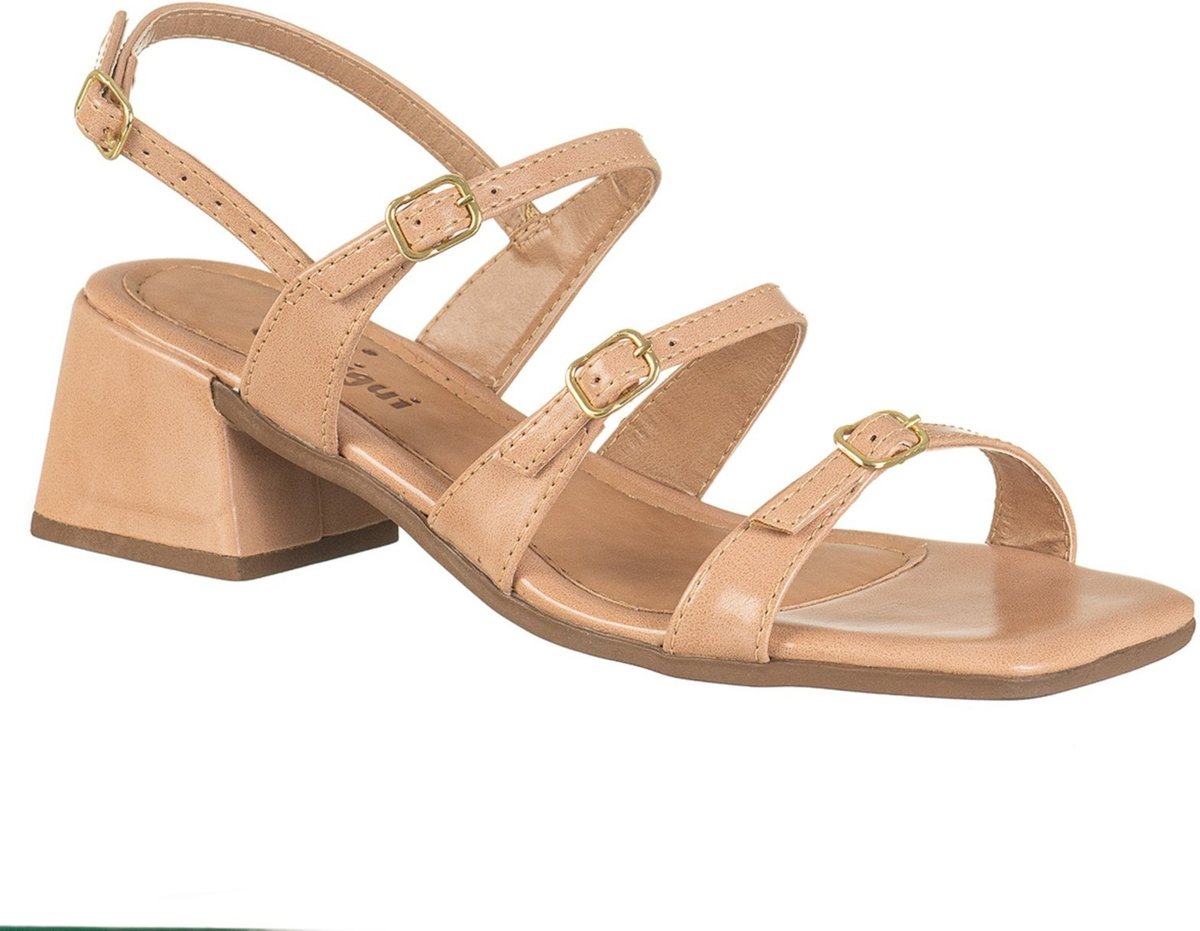 Sandália Feminina Salto Médio Via Birigui C/ Tiras e Fivelas Rose