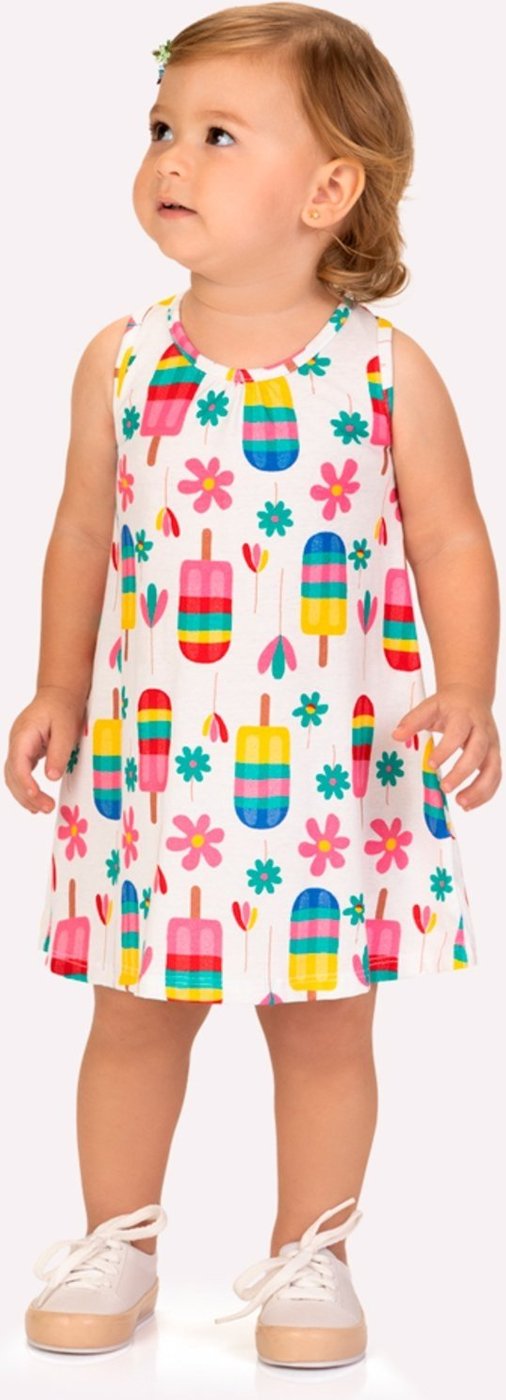 Imagem principal Infantil - Vestido Menina Picolés Kyly branco Kyly branco