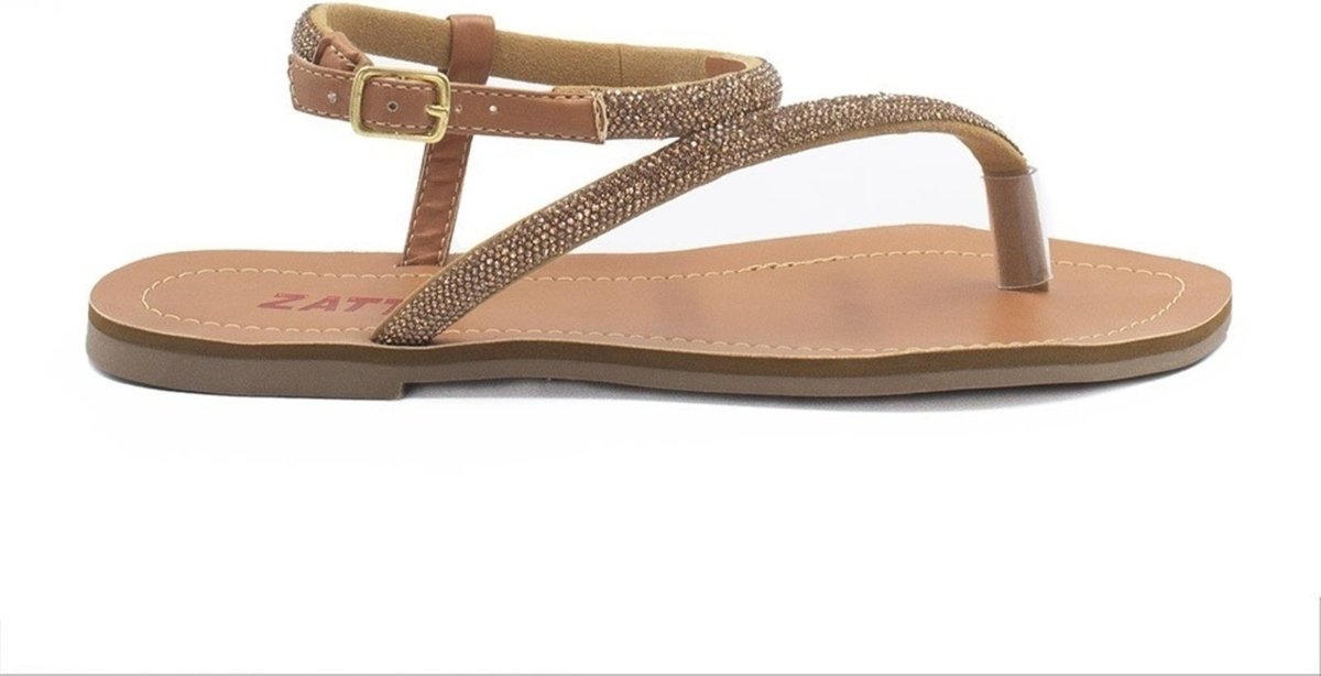 Imagem principal Rasteira Zatta Feminina De Dedo Brilho Magda Caramelo castanho ZATTA castanho