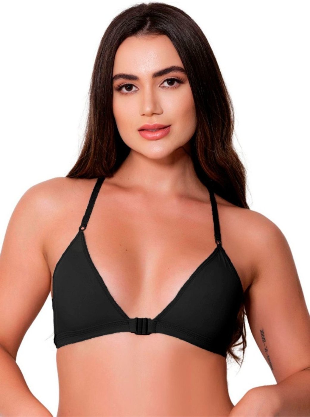 Imagem principal Sutiã Nadador Gabi Lingerie Microfibra Sem Bojo Confortável Alças Reguláveis Dia a Dia Elegante branco/incolor Gabi Lingerie branco/incolor