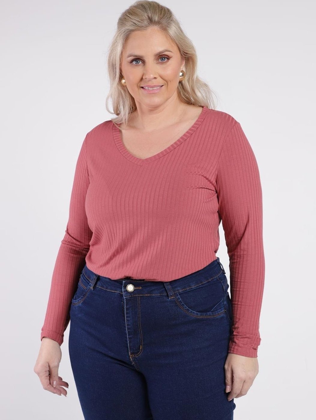 Imagem principal Blusa Manga Longa Autentique Plus Size Feminina ROSE rosa rose Autentique rosa rose