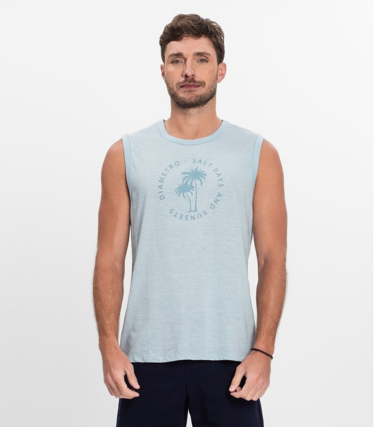 Imagem principal Regata Plus Masculina Malha Maquinetada Diametro azul Diametro azul