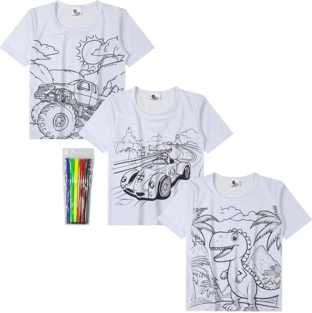 Imagem principal Infantil - Camiseta Menino Sortida para Colorir Alemara branco Alemara branco