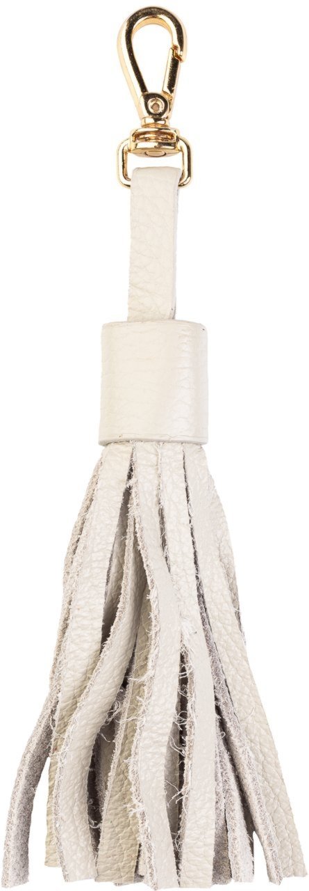 Chaveiro Andrea Vinci Tassel Franja Em Couro - Marfim