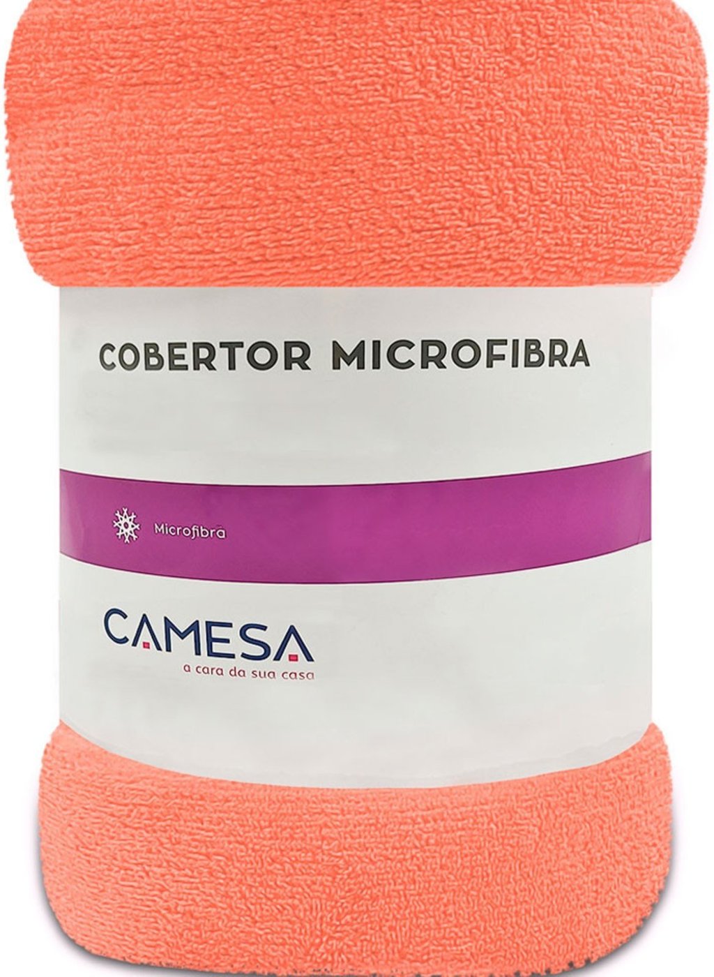 Imagem principal Manta Cobertor Casal 180x220cm Microfibra Soft Macia Camesa coral Camesa coral