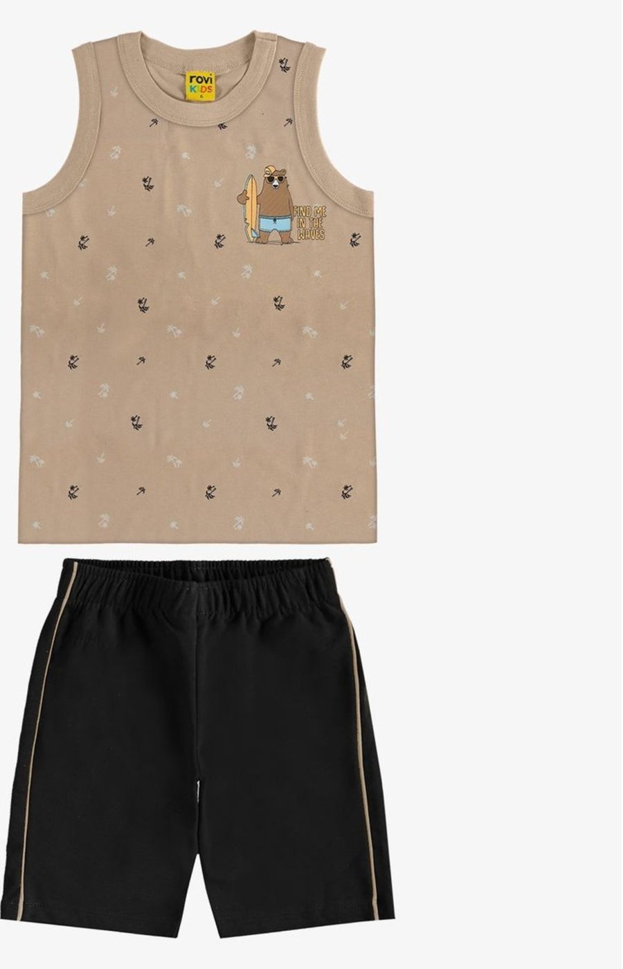 Imagem principal Infantil - Conjunto Camiseta com Bermuda Meia Malha Rovi Rovitex Kids preto Rovitex Kids preto