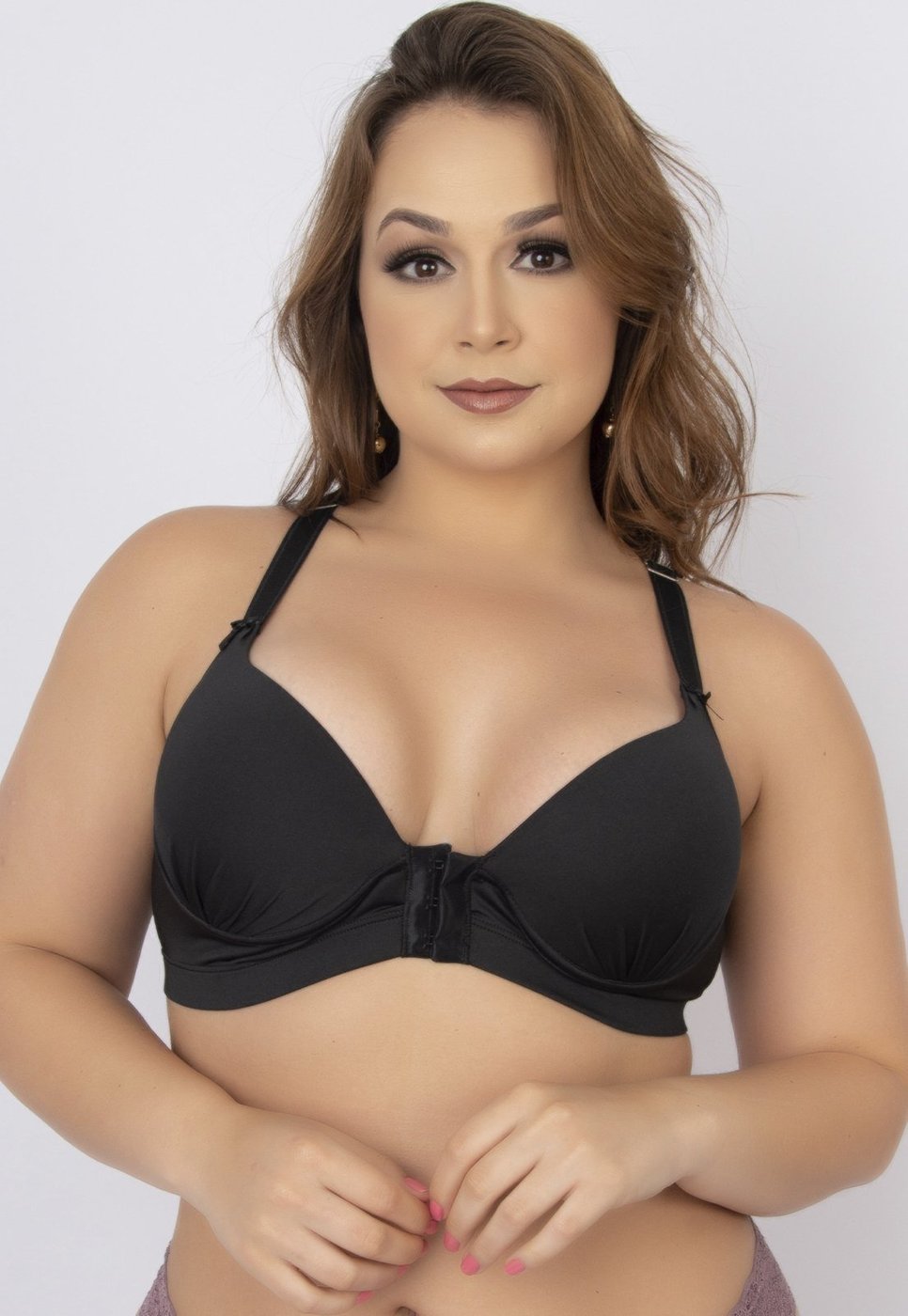 Imagem principal Soutien Feminino Lingerie WLS Modas Bojo Reforçado Nadador preto WLS Modas preto