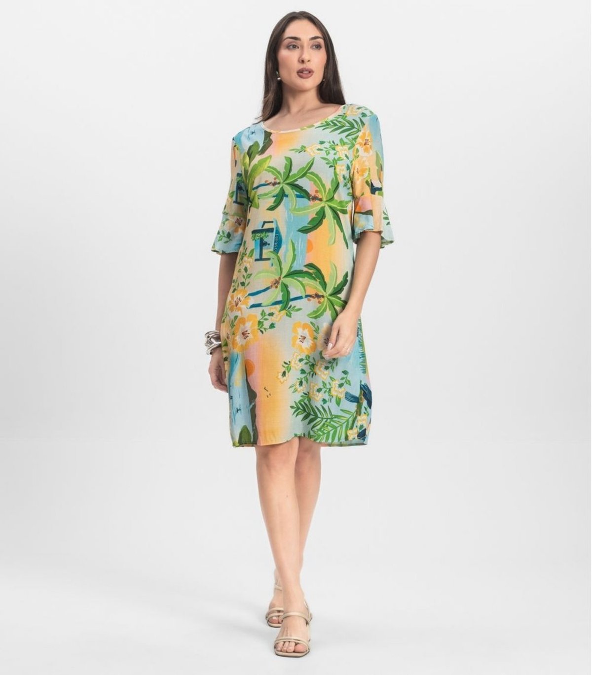 Vestido Feminino Estampado Infinita Cor