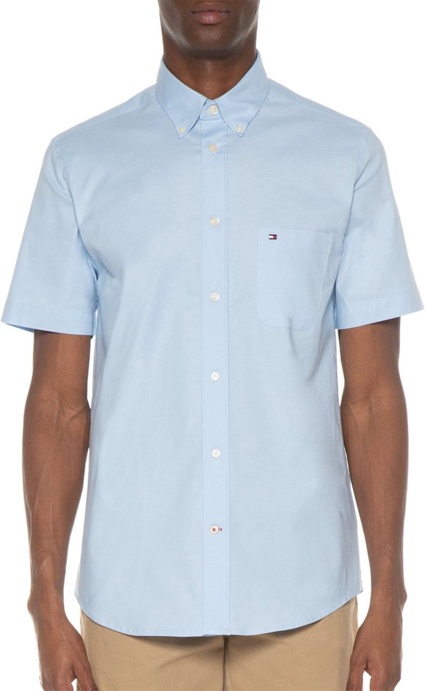 Imagem principal Camisa Tommy Hilfiger Masculina Manga Curta Light Oxford Claro azul Tommy Hilfiger azul