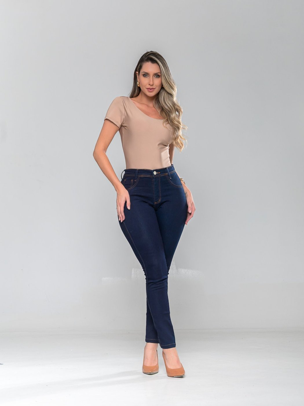 Imagem principal Calça Jeans Feminina Skinny Cintura Alta Escuro - KOVALI KOVALI FASHION STORE azul/azul marinho/jeans azul KOVALI FASHION STORE azul/azul marinho/jeans azul