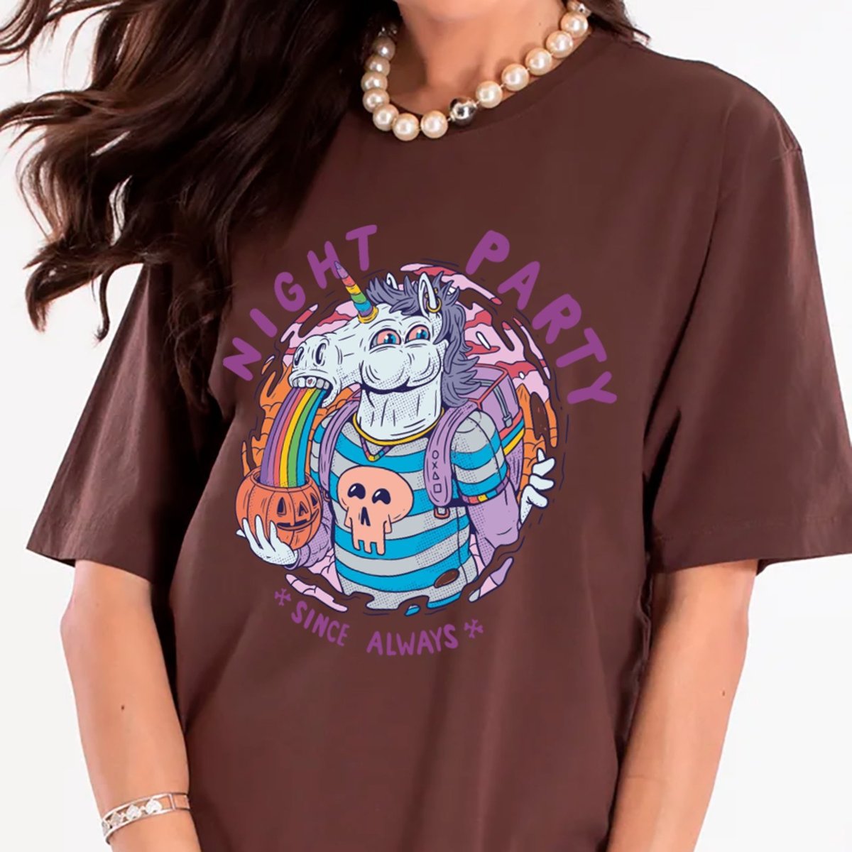 Imagem principal Camiseta Ousy Night Party Oversized Feminina marrom ousy marrom