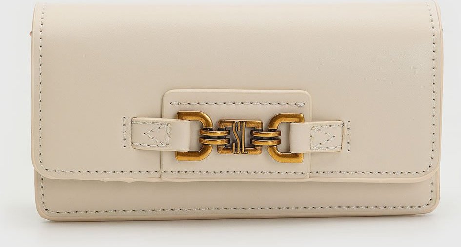 Bolsa Pequena Feminina Santa Lolla Detalhe Metálico Off-White