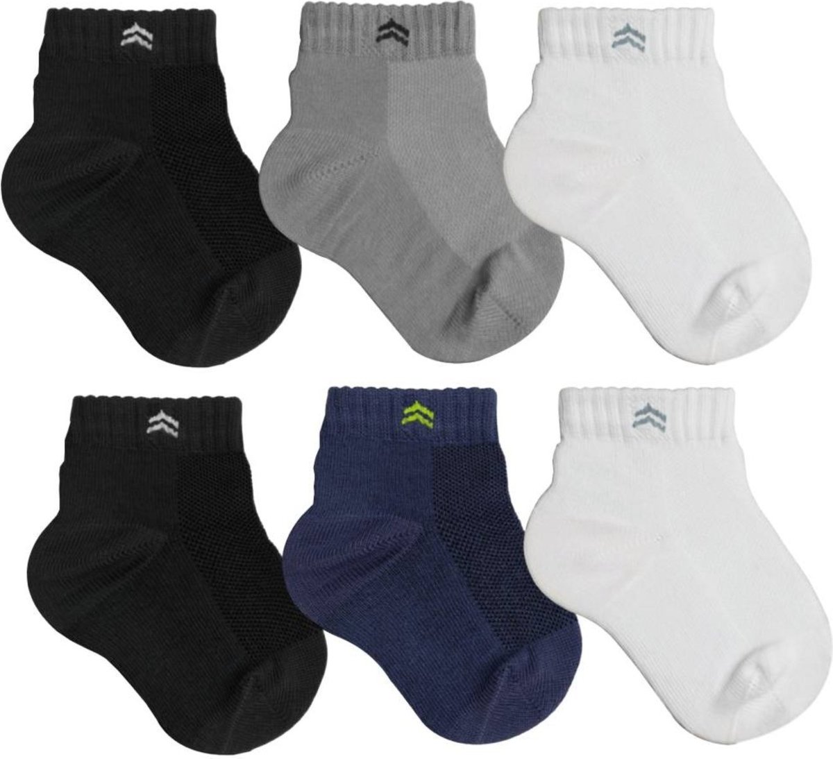 Kit 6 Pares Meia Baby Up 02025 Algodão Cano Médio Sortido