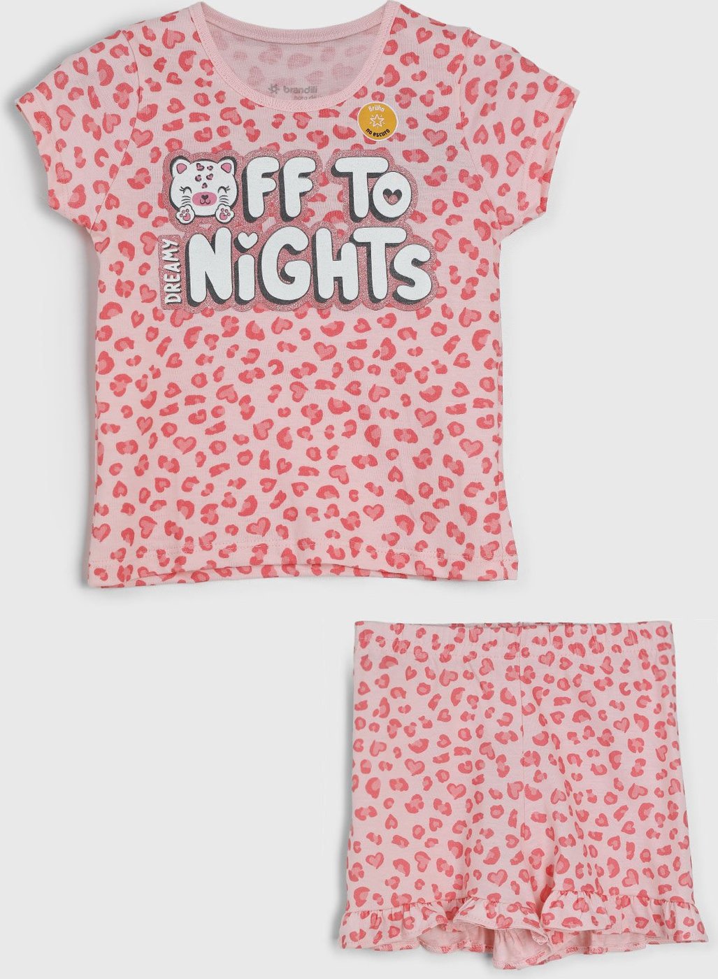 Imagem principal Pijama Curto Brandili Estampa Corações Claro rosa Brandili rosa