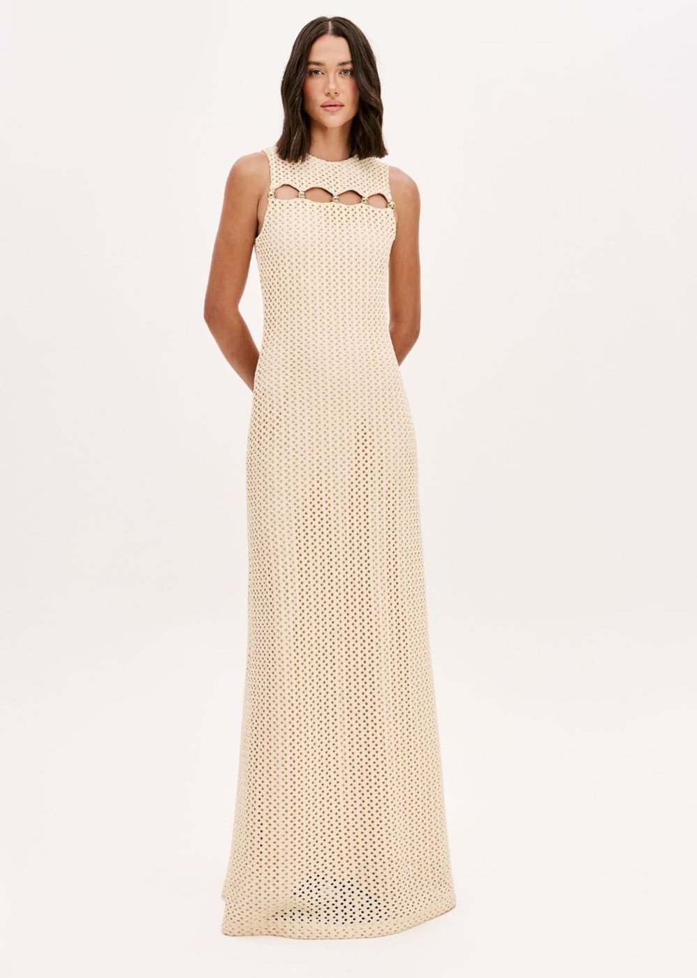 Vestido Tela Com Recortes E Aviamentos