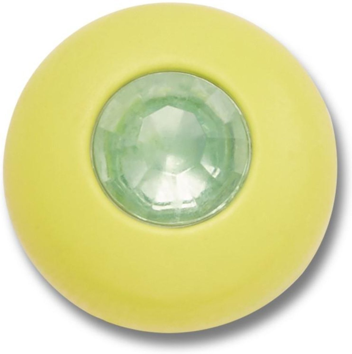 Infantil - Jibbitz™ Círculo Verde com Pedra Branco