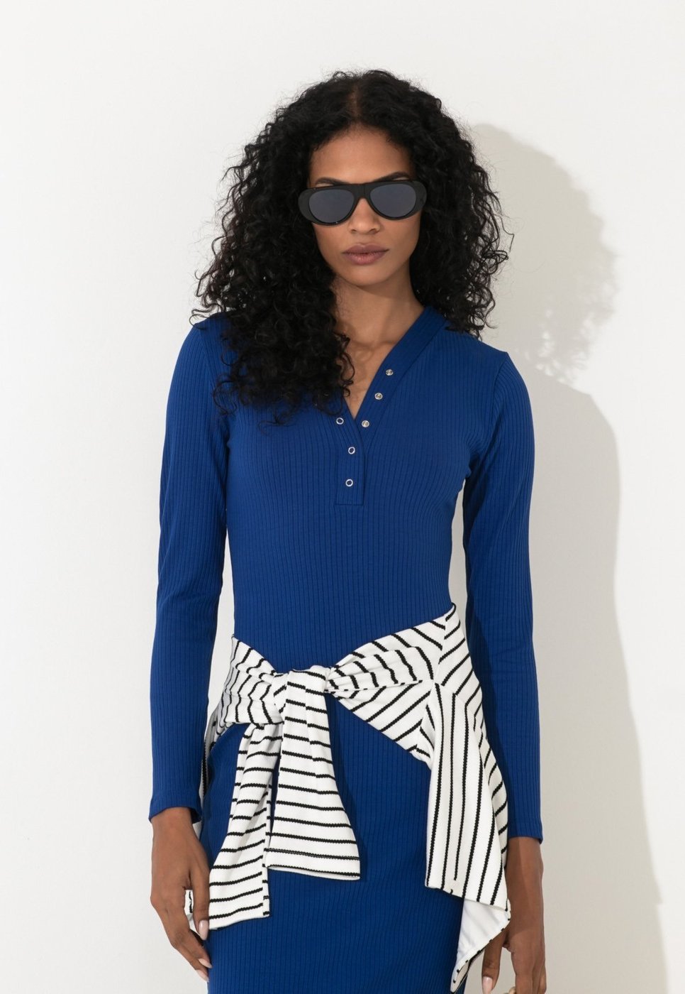 Vestido Midi Traymon Manga Longa Gg