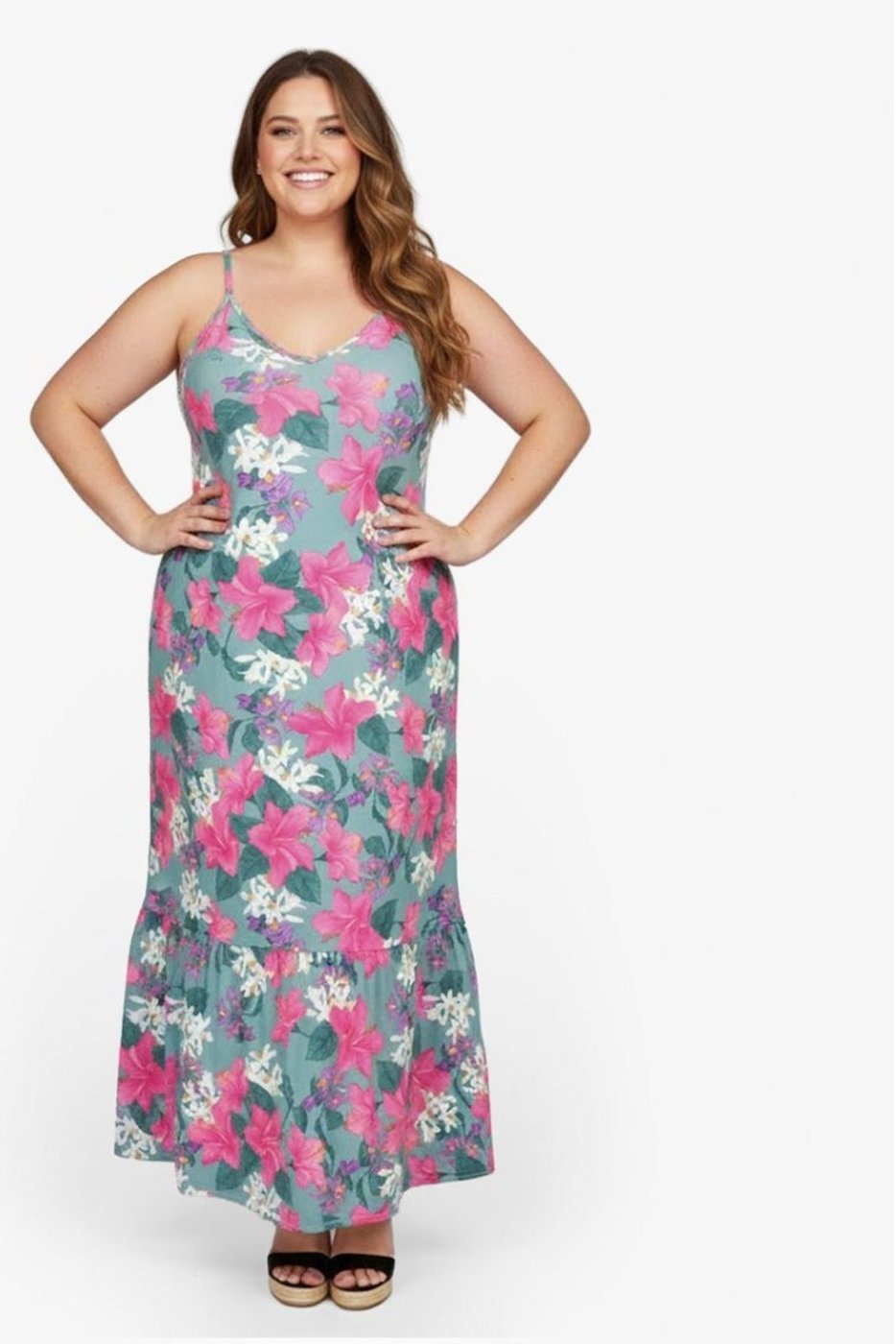 Imagem principal Vestido Longo Feminino Estampado Select vermelho Select vermelho