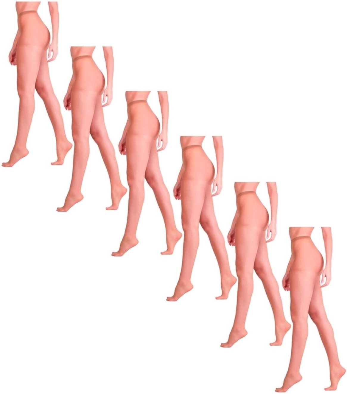 Kit com 6 Meias Calças Fio 15 Clássica Fina Loba