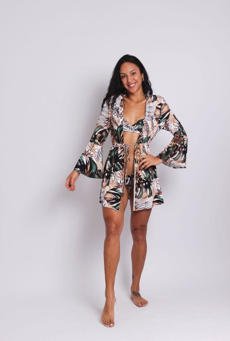 Imagem principal 3494 - Saída De Praia Manga Boca de Sino Jardim Botânico - Duna Casual DunaCasual estampado DunaCasual estampado