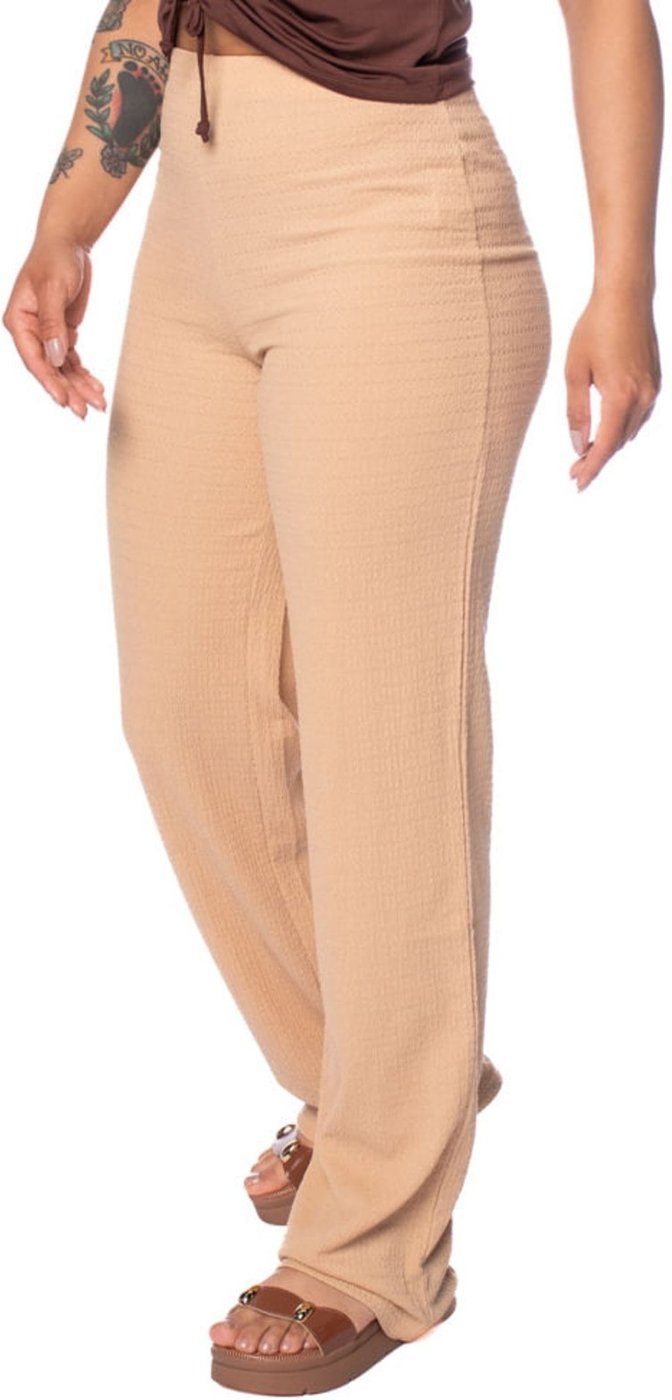 Imagem principal Calça Feminina The Style Box Wide Leg Cintura Alta bege The Style Box bege