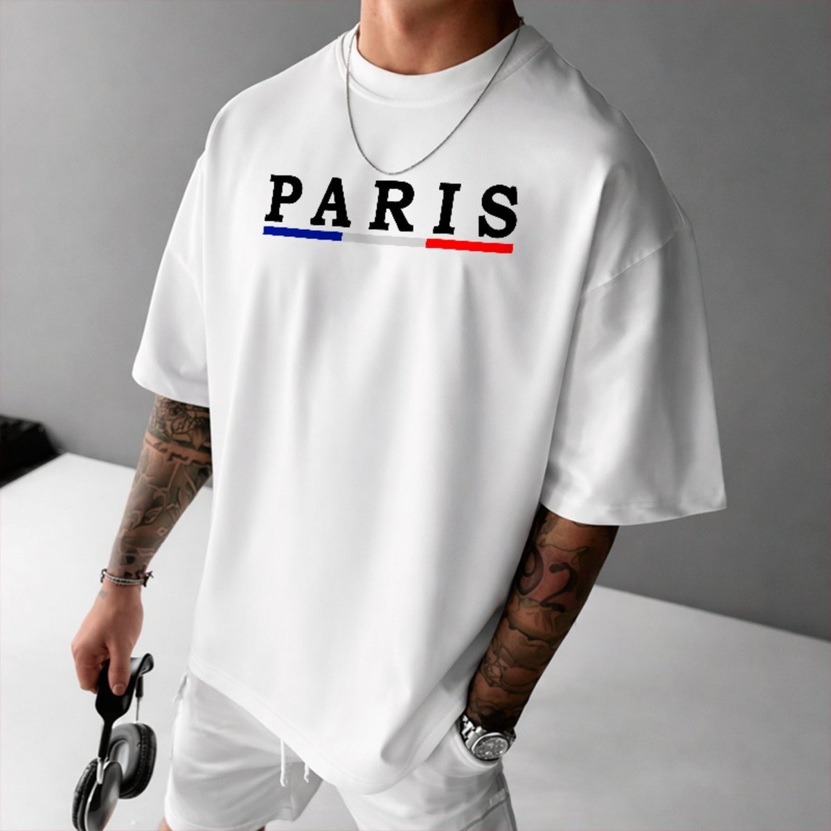 Imagem principal Camiseta Oversized Paris Design Urbano Sofisticado Casual Algodão Premium ousy branco ousy branco