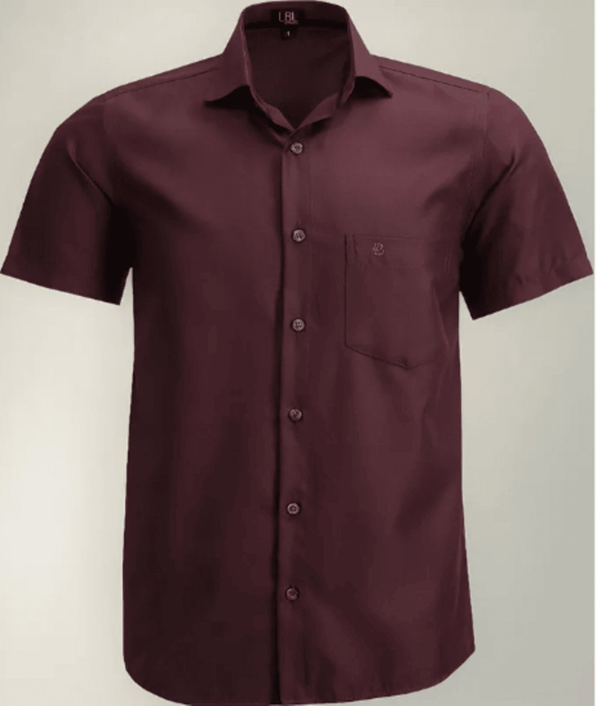 Imagem principal Camisa Social LBL Comfort Lynd Poliéster Macia Passa fácil Com Bolso Manga Curta Amil bordô Amil bordô