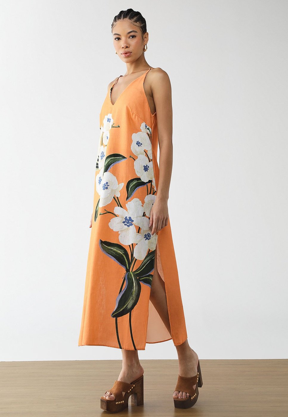 Vestido Feminino FARM Midi Alças Finas