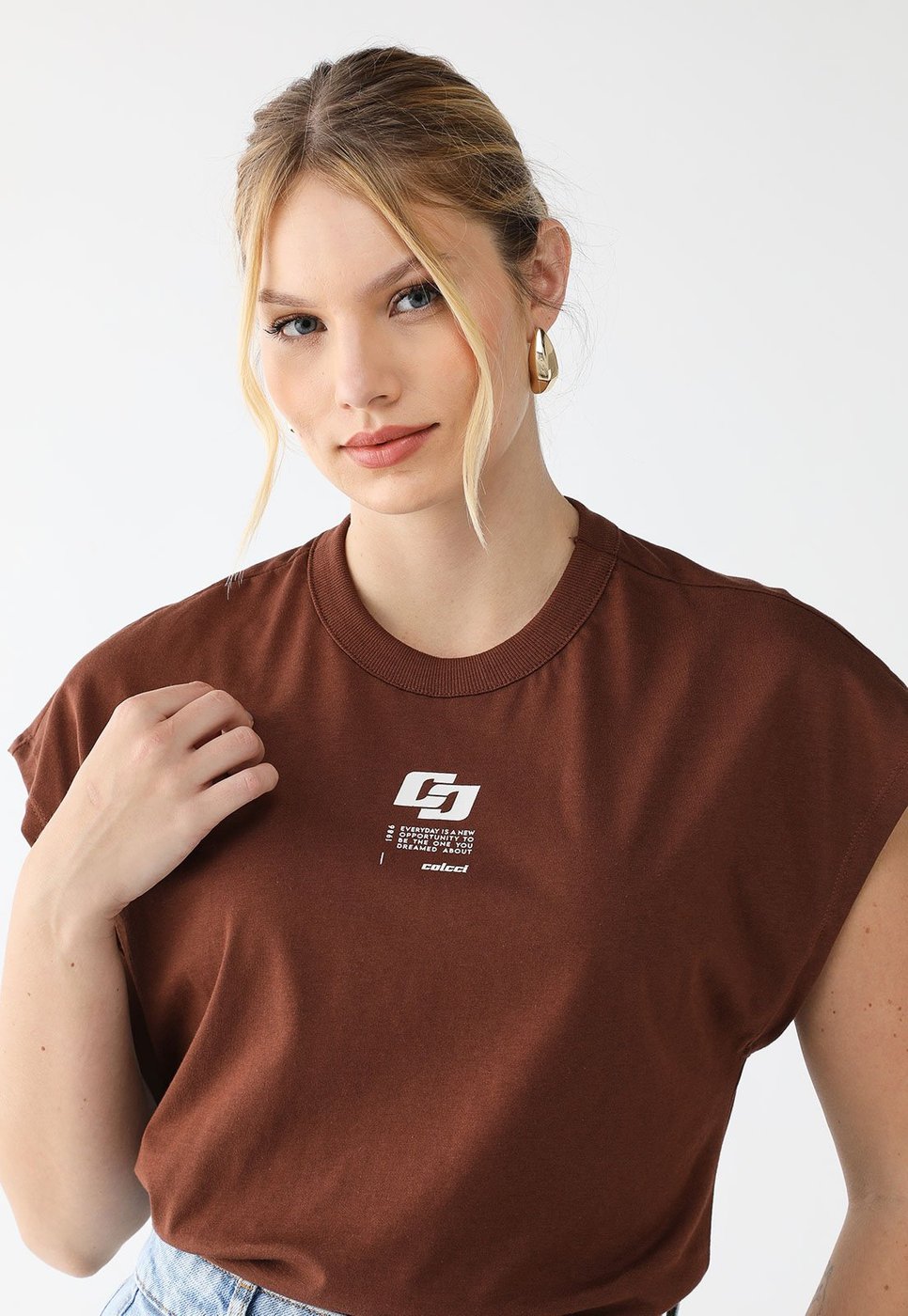 Imagem principal Camiseta Colcci Reta Logo marrom Colcci marrom