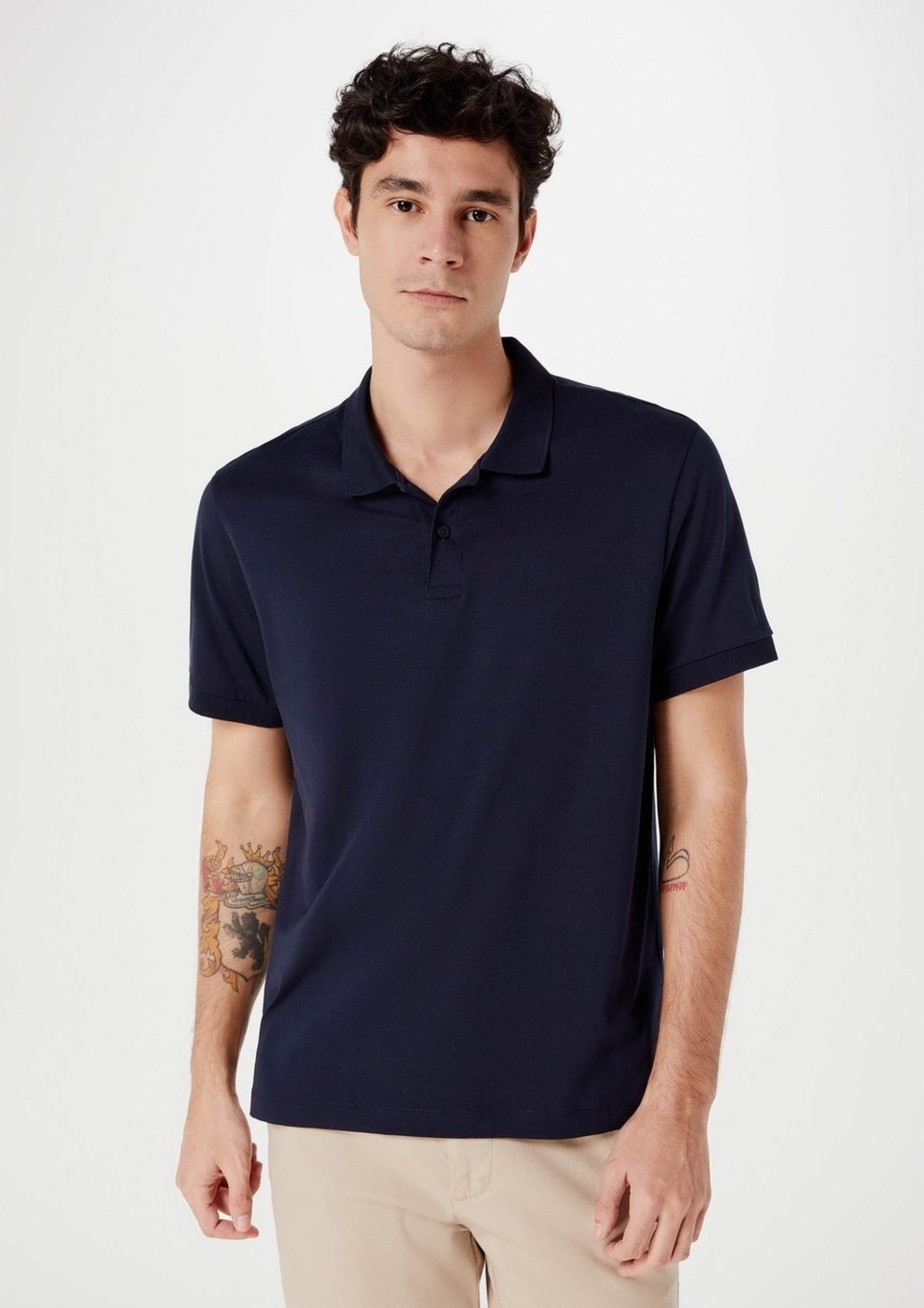 Imagem principal Camisa Polo Básica Masculina Regular Pima Hering azul Hering azul