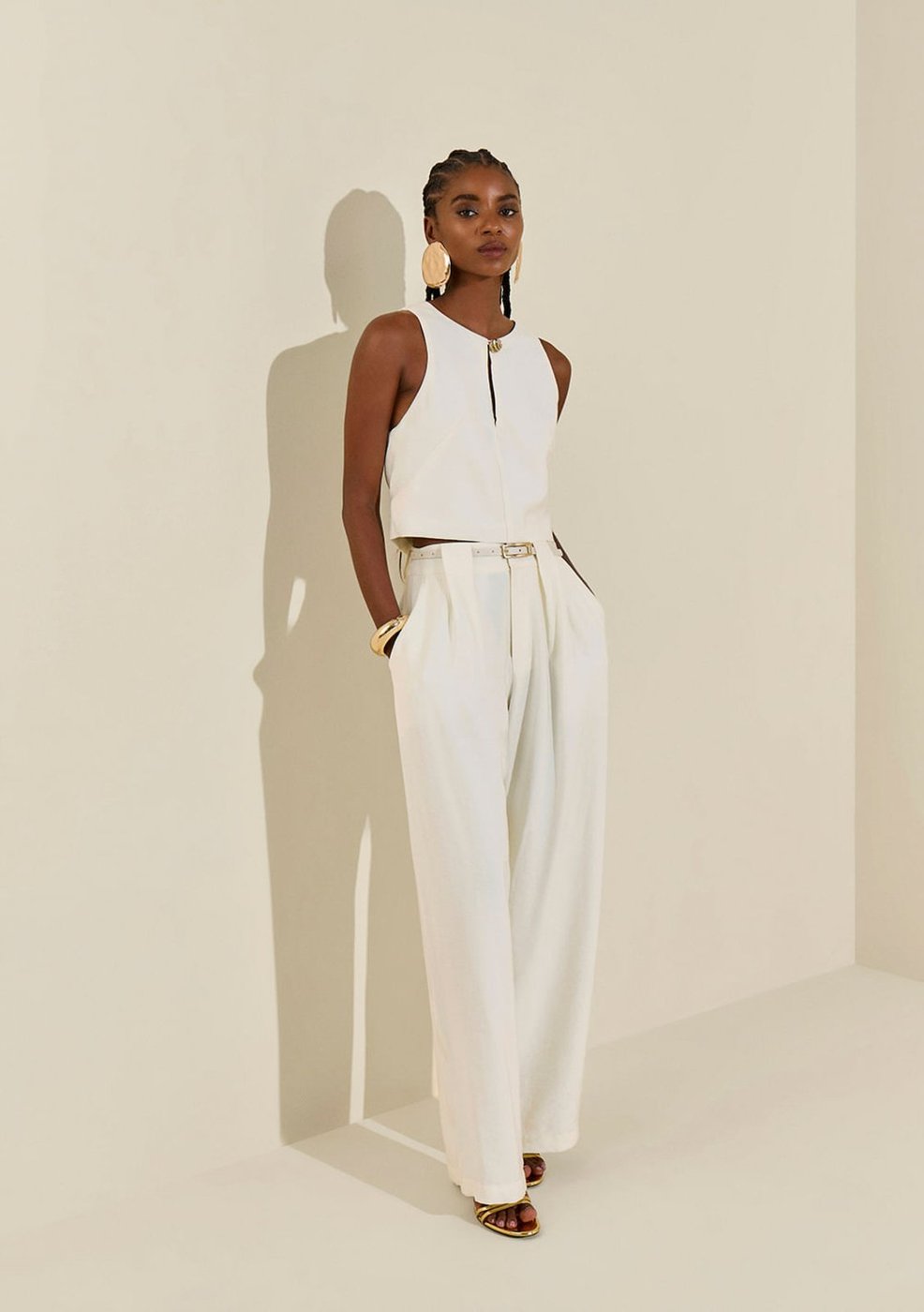 Imagem principal Calça Morena Rosa Reta Alta Estampado estampado rosa Morena Rosa estampado rosa