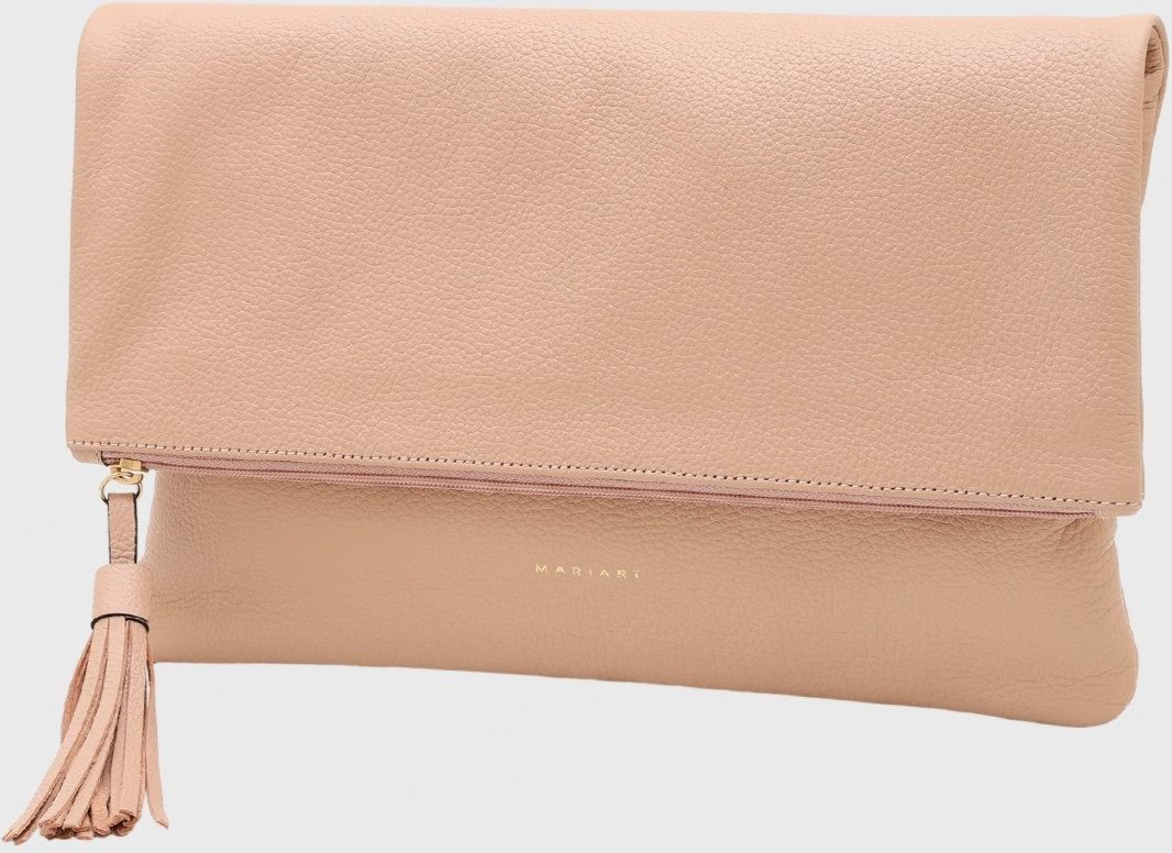 Bolsa Carteira Clutch Couro Mariart Hibisco Creme