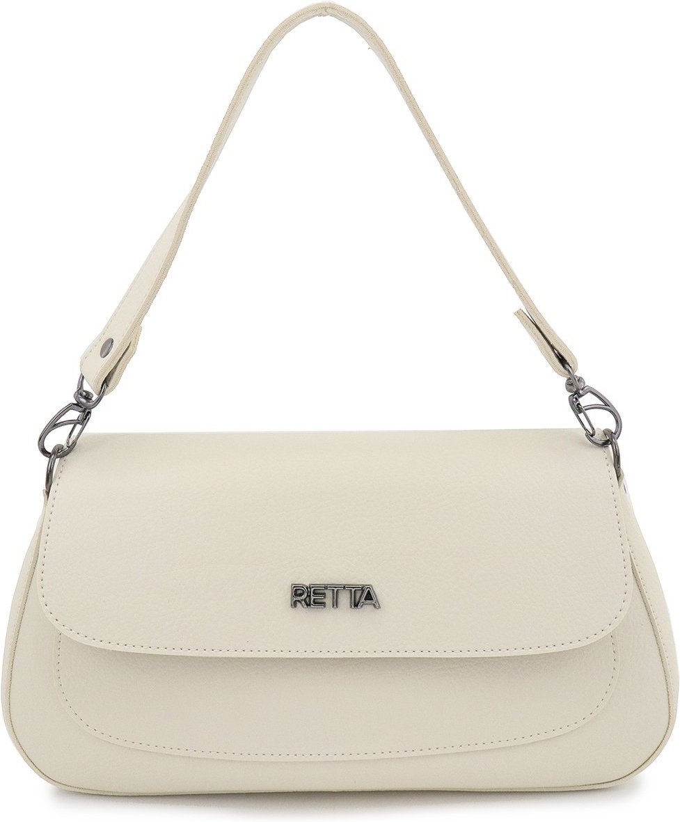 Bolsa Feminina Transversal Pequena Para Festa de Ombro e Mão Retta Oficial Marfim