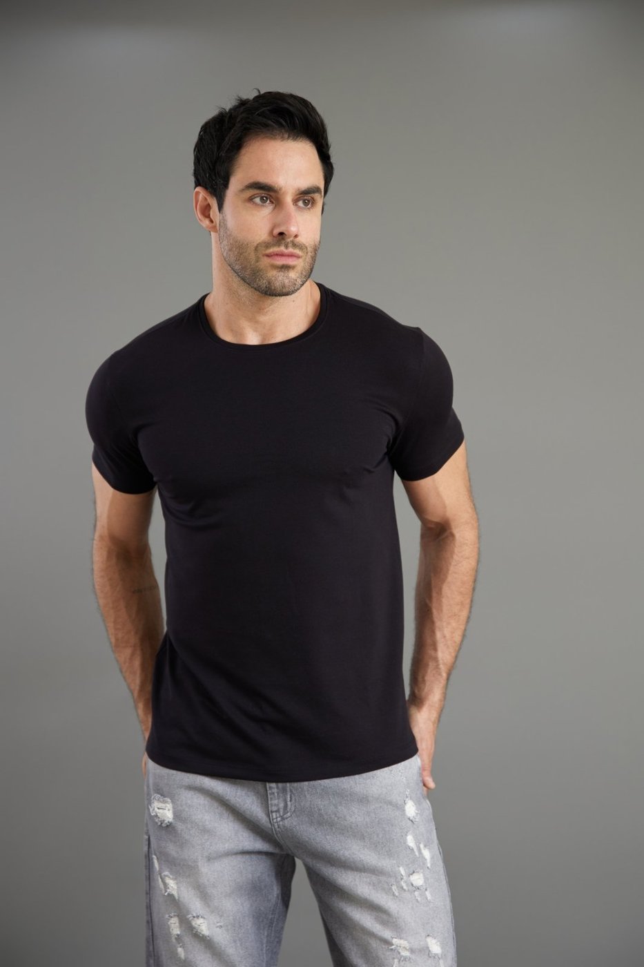 Camiseta Masculina Slim em Algodão Pima Manga Curta Dialogo