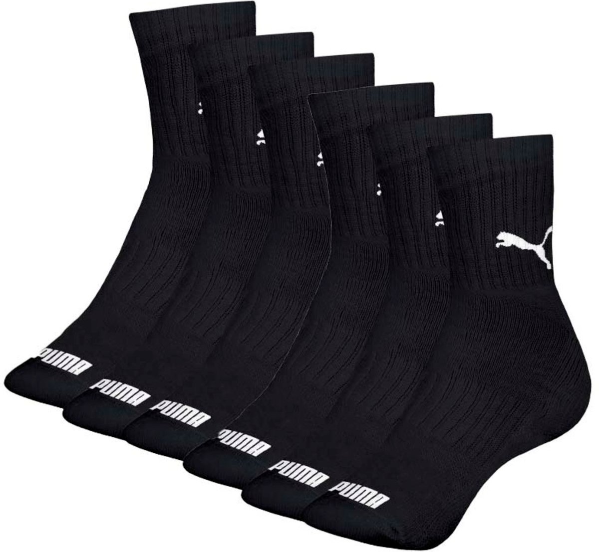 Kit 6 Pares Meia Puma Cano Médio Algodão Atoalhada Adulto
