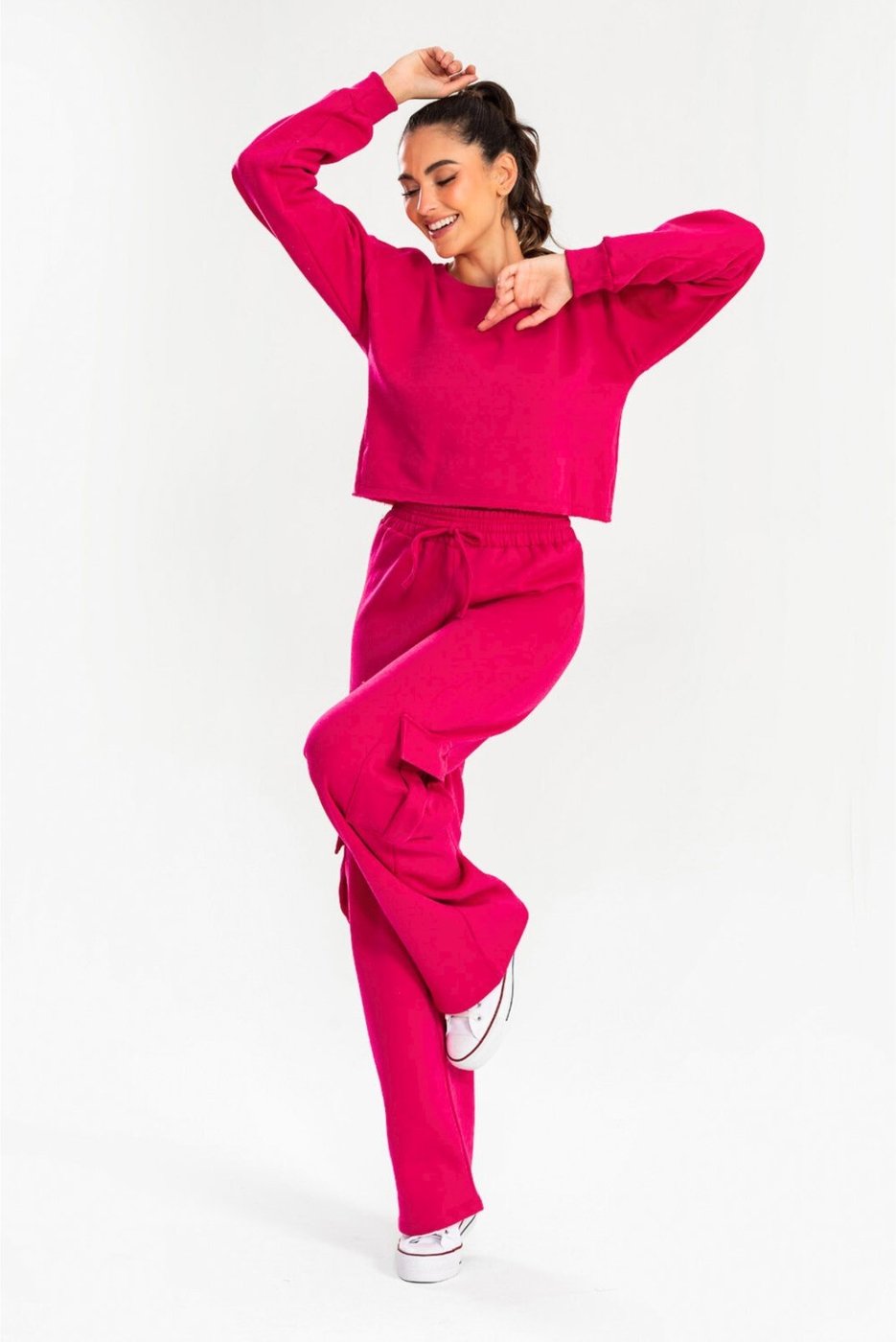 Conjunto Moletom Feminino Confortável Rosa