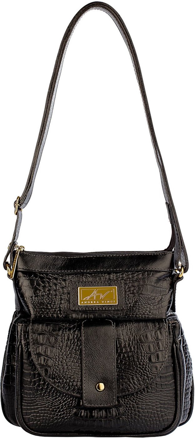 Imagem principal Bolsa tiracolo de couro croco Elis Andrea Vinci caramelo Andrea Vinci caramelo