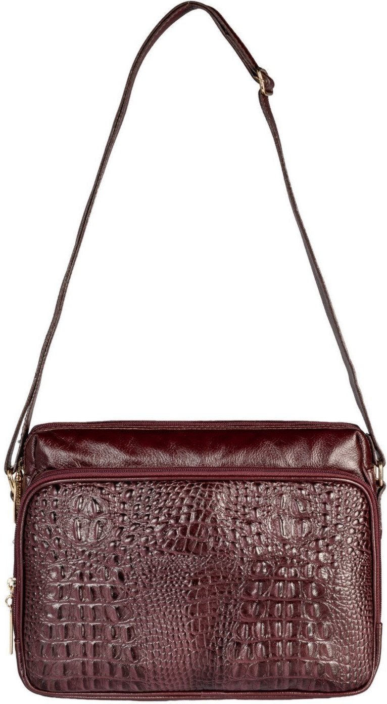 Imagem principal Bolsa Andrea Vinci de couro croco tiracolo Anita - Marsala bege Andrea Vinci bege