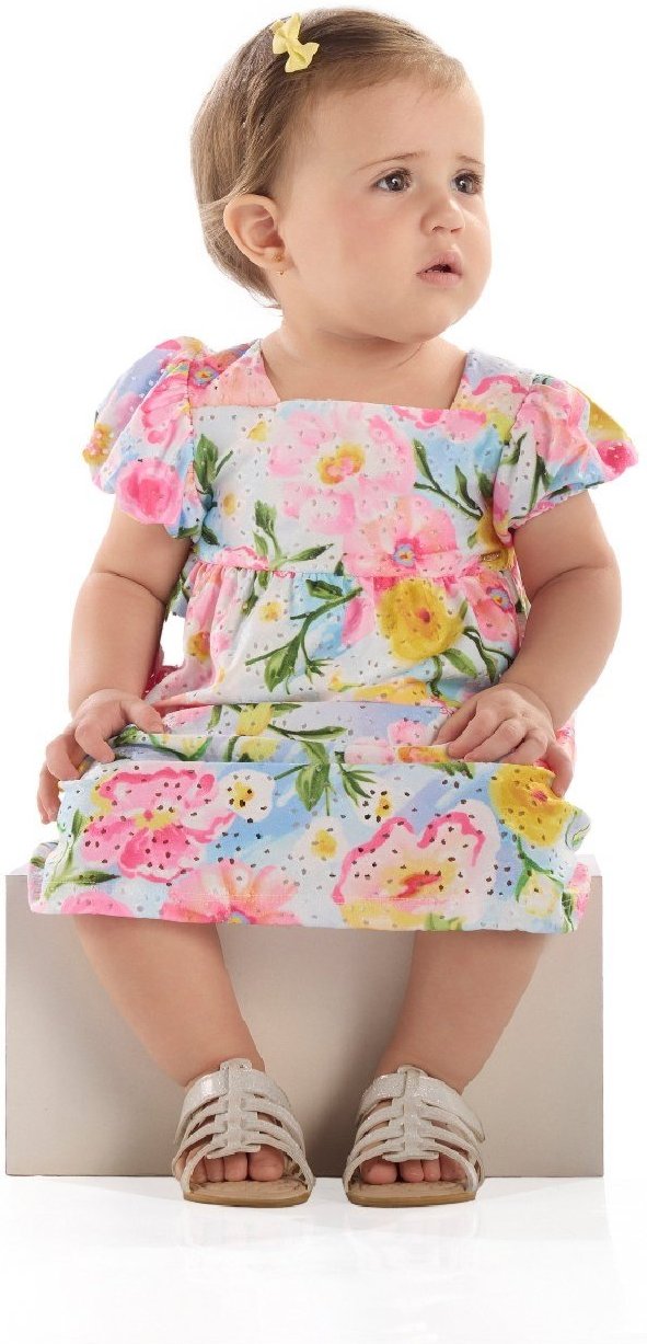 Imagem principal Infantil - Vestido para em Laise Estampado Quimby azul Quimby azul