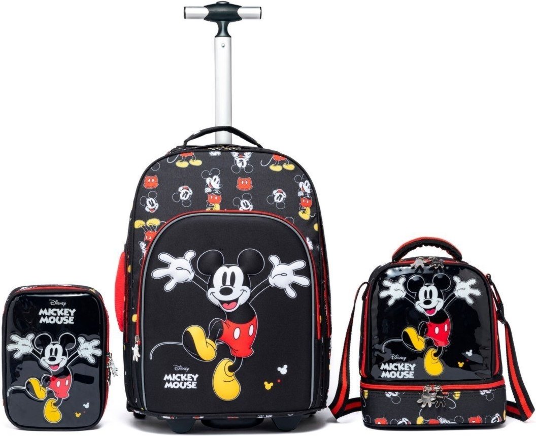Imagem principal Infantil - Kit Mochila Rodinha Lancheira Estojo Disney Escolar Mickey Mouse preto Disney preto