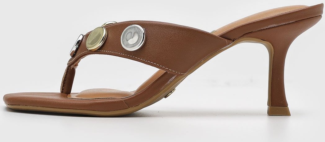 Sandália Feminina Vizzano Salto Médio Tachas