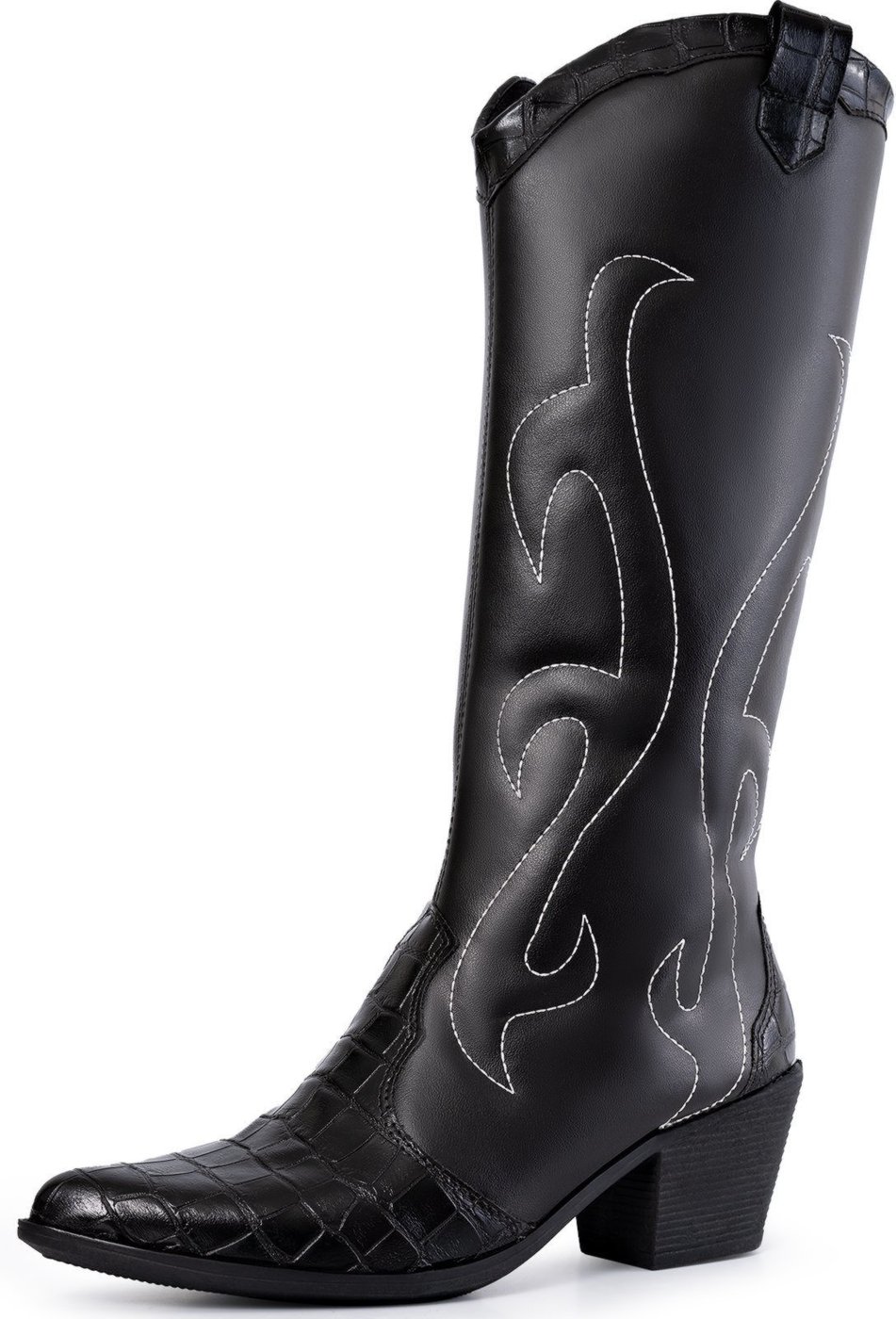 Bota Feminina Western Lumiss Texana Bico Fino Salto Grosso Confortável Country