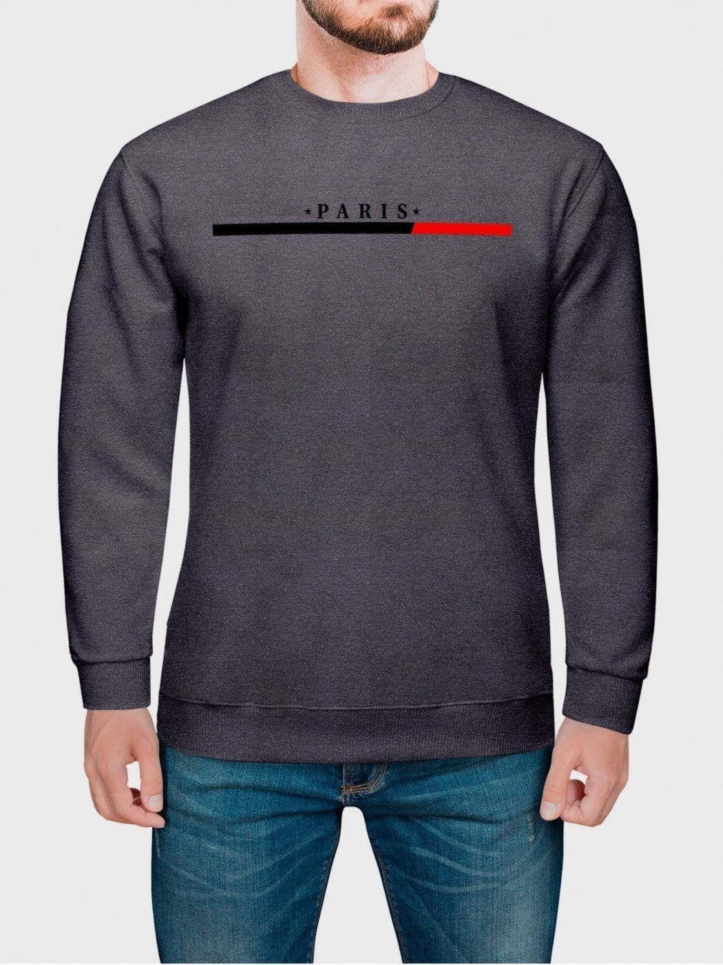 Imagem principal Moletom Gola Redonda Masculino Flanelado Estampa Paris Chumbo Benellys grafite Benellys grafite